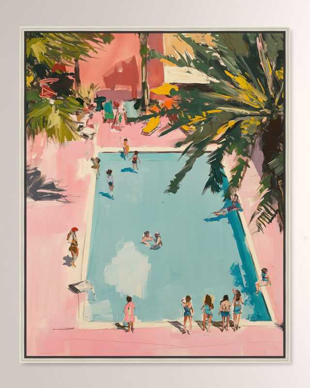"Poolside Palette" Framed Giclee on Canvas